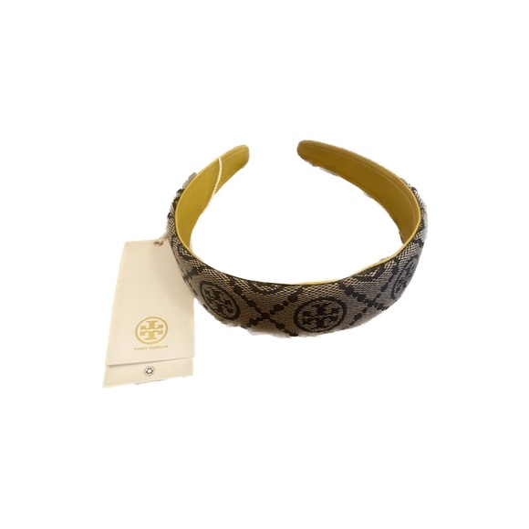 Tory Burch Monogram Logo Headband - New With Tag - Picture 2 of 6
